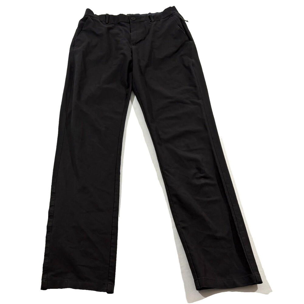 FLX Chino Pants Mens Black Stretch Performance Commuter Golf Casual Trousers 30